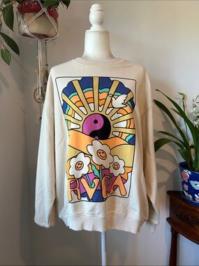 RVCA Someday Womens Oversized Crewneck Sweatshirt Medium